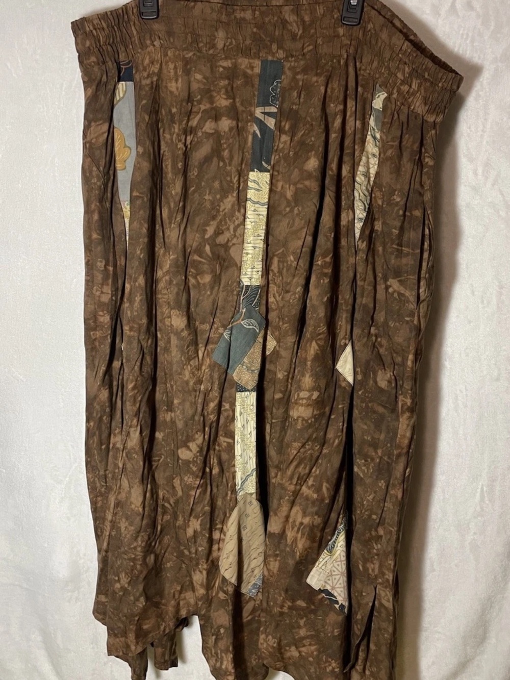 VTG NativeWear Designs Brown Patchwork Maxi Skirt - Women's Boho Style